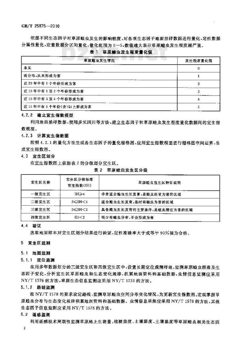 GB/T 25875-2010 草原蝗虫宜生区划分与监测技术导则