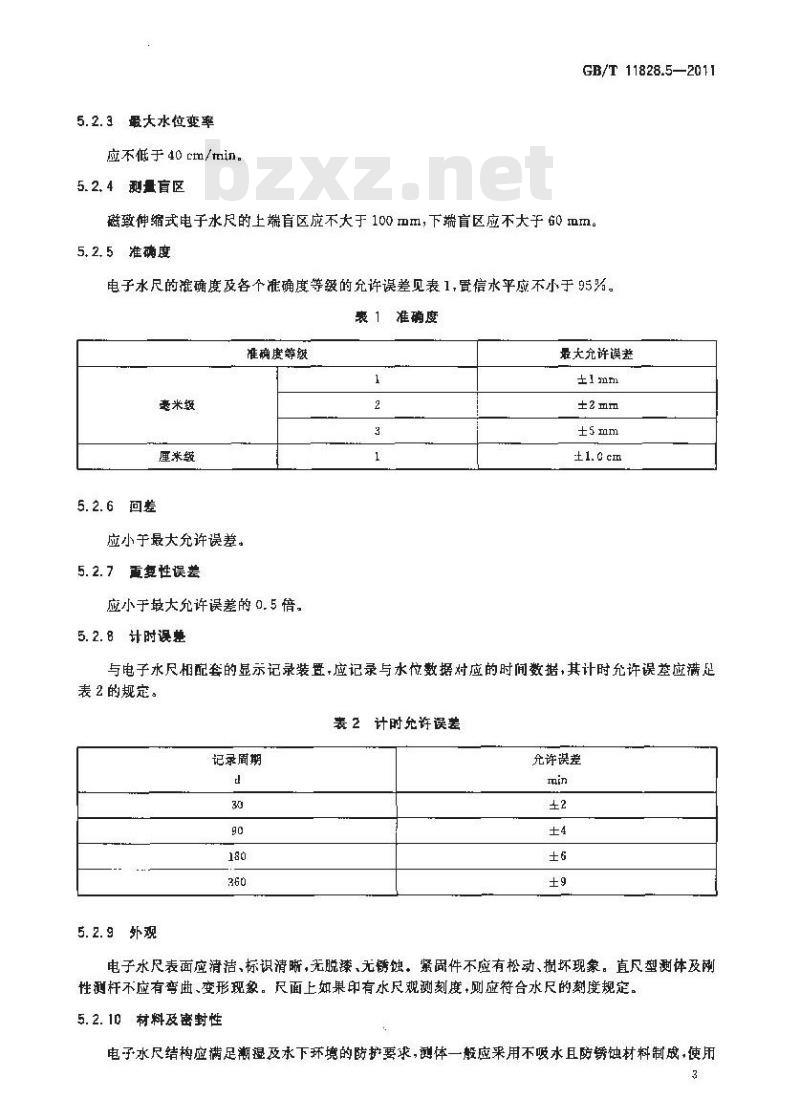 GB/T 11828.5-2011 水位测量仪器 第5部分:电子水尺