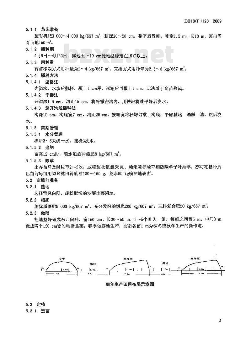 DB13/T 1123-2009 无公害韭菜周年生产栽培技术规程