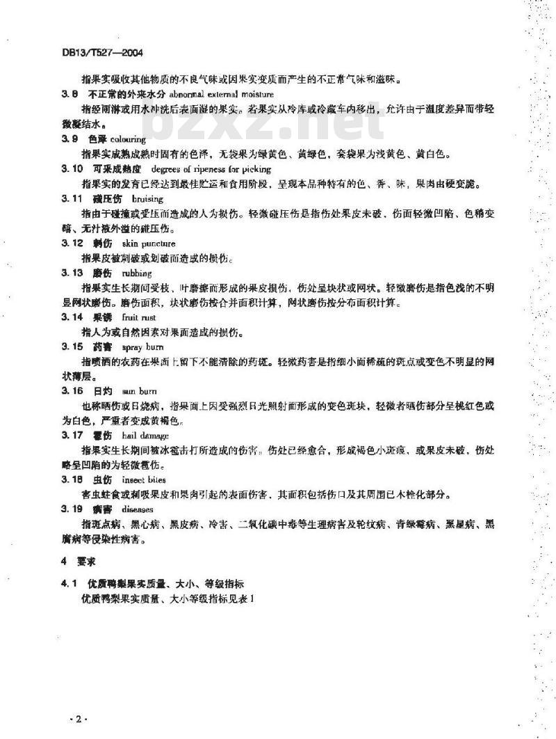DB13/T 527-2004 优质鸭梨