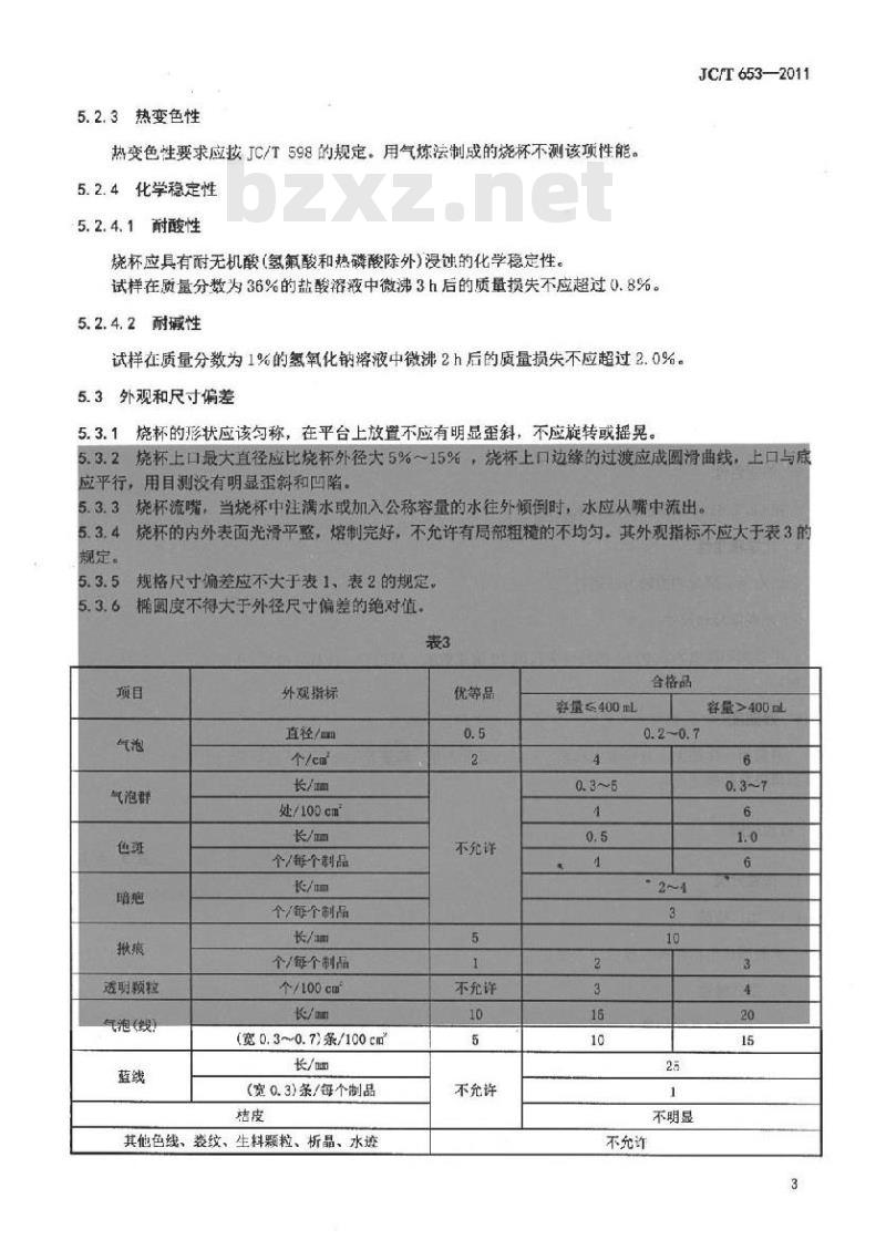 JC/T 653-2011 石英玻璃器皿 烧杯