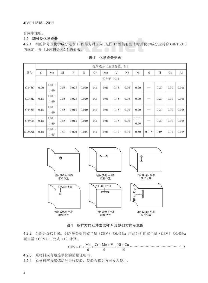 JB/T 11218-2011 风力发电塔架 法兰锻件