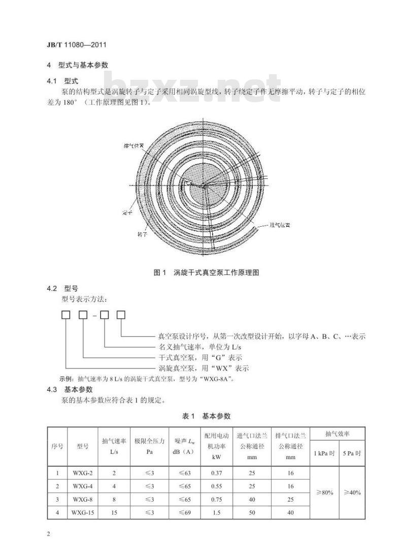 JB/T 11080-2011 真空技术 涡旋干式真空泵