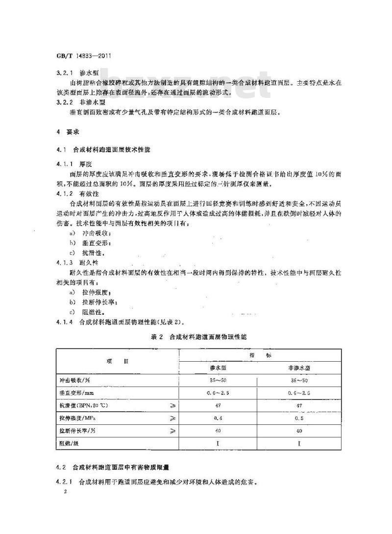 GB/T 14833-2011 合成材料跑道面层