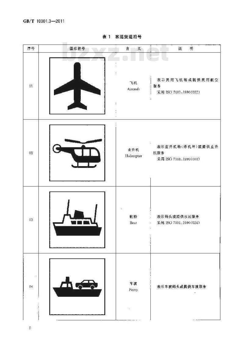 GB/T 10001.3-2011 标志用公共信息图形符号 第3部分：客运货运符号