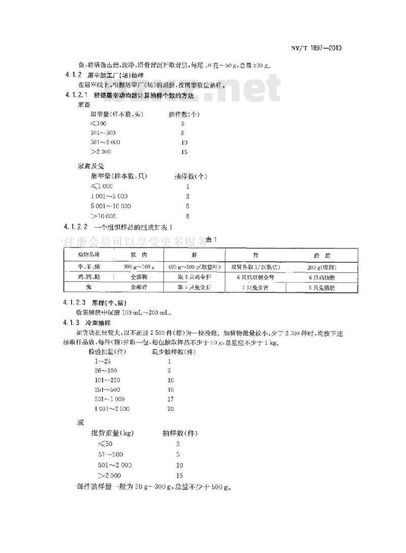 NY/T 1897-2010 动物及动物产品兽药残留监控抽样规范