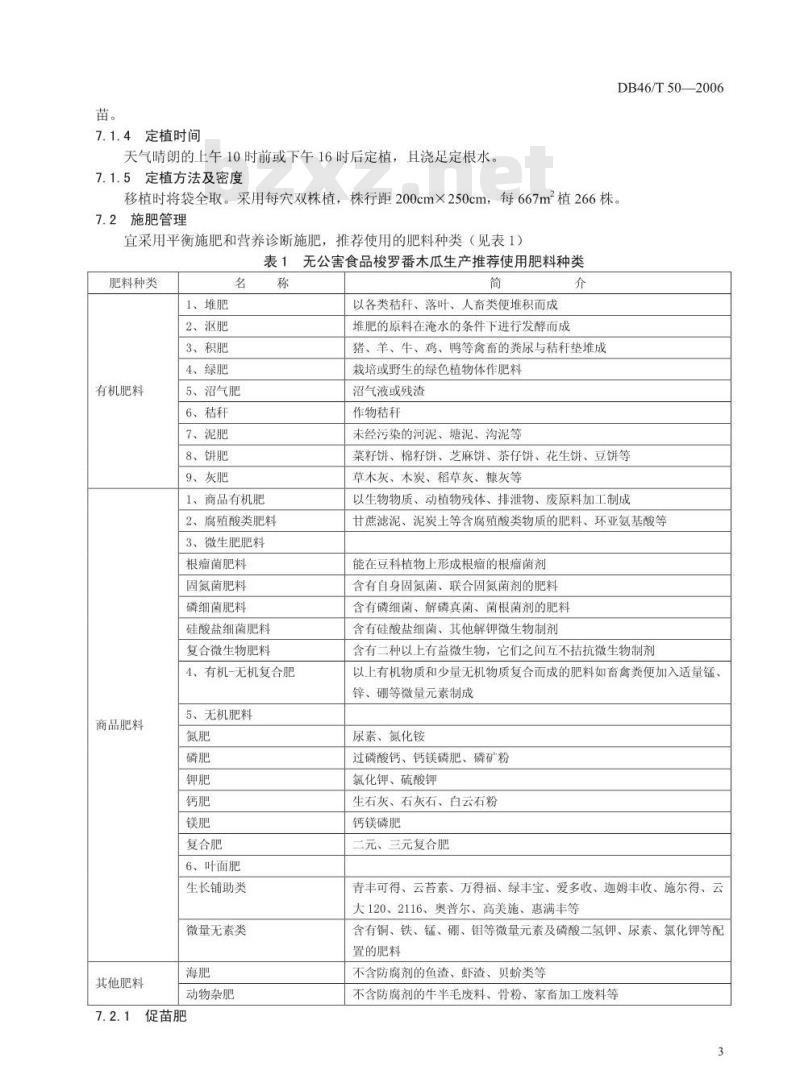 DB 46/T 50-2006 无公害食品梭罗番木瓜生产技术规程