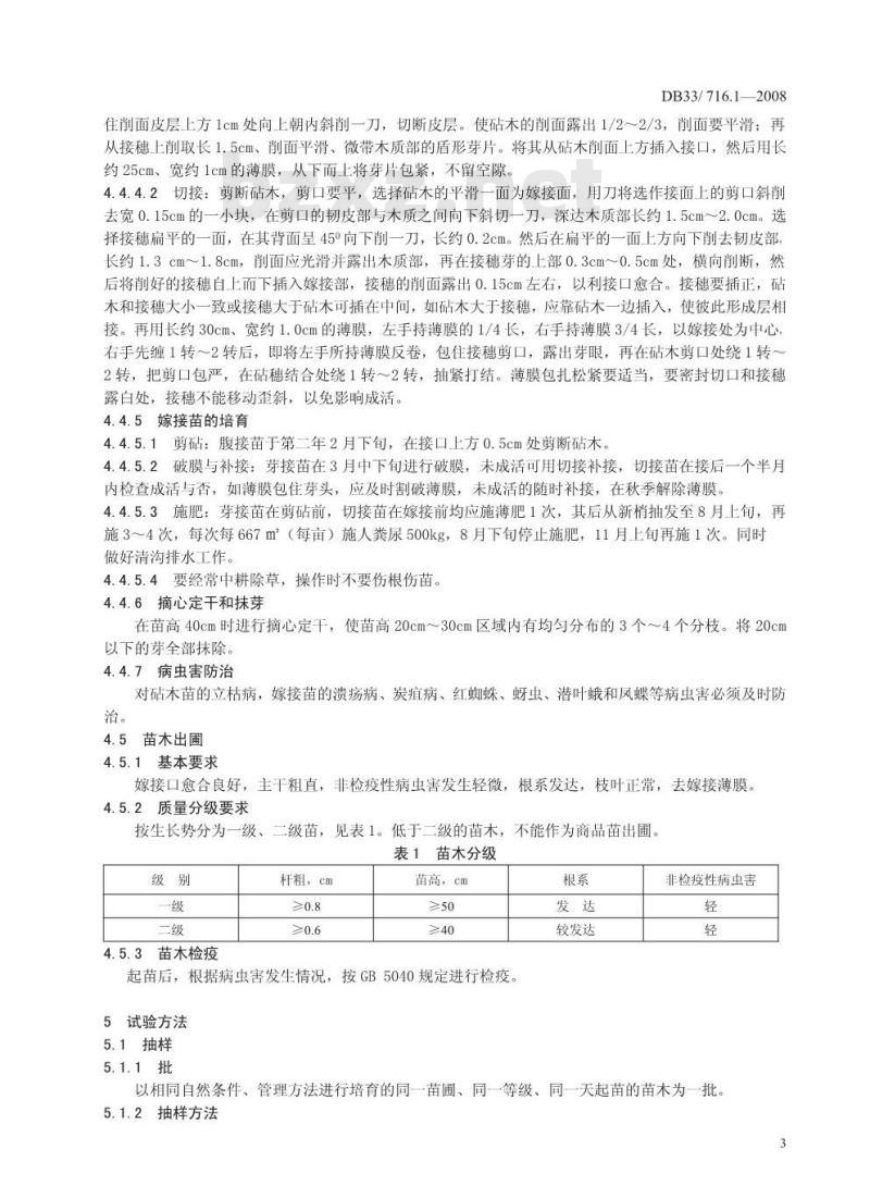 DB 33/T 716.1-2008 无公害早香柚 第1部分：苗木
