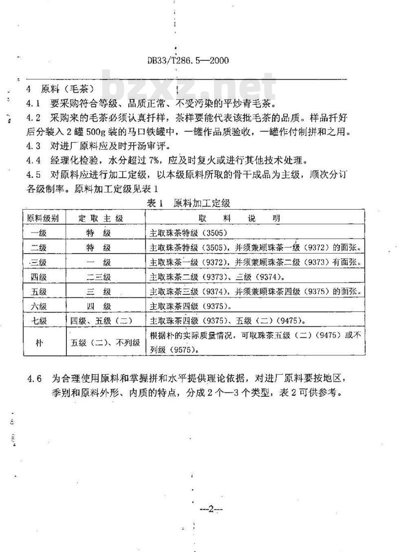 DB 33/T 286.5-2000 珠茶 第5部分：精加工