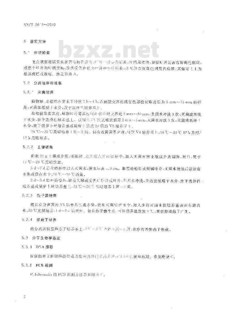 SN/T 2617-2010 冬生疫霉病菌检疫鉴定方法