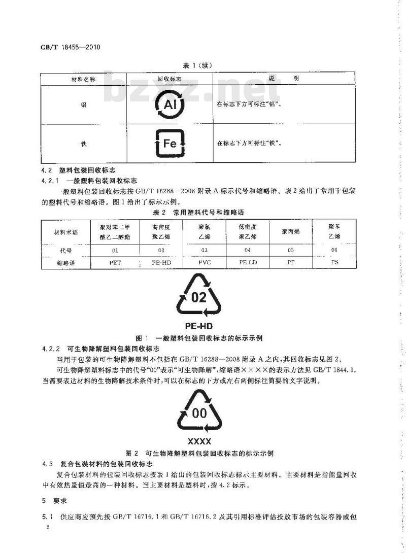 GB/T 18455-2010 包装回收标志