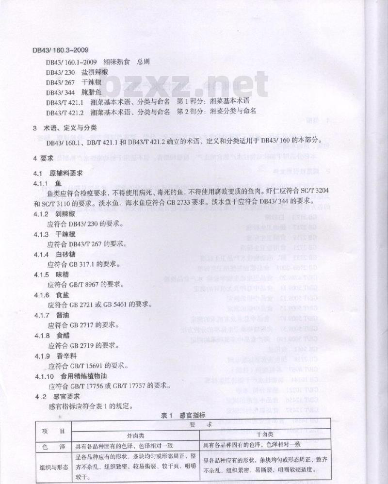 DB43/ 160.3-2009 湘味熟食动物性水产熟食