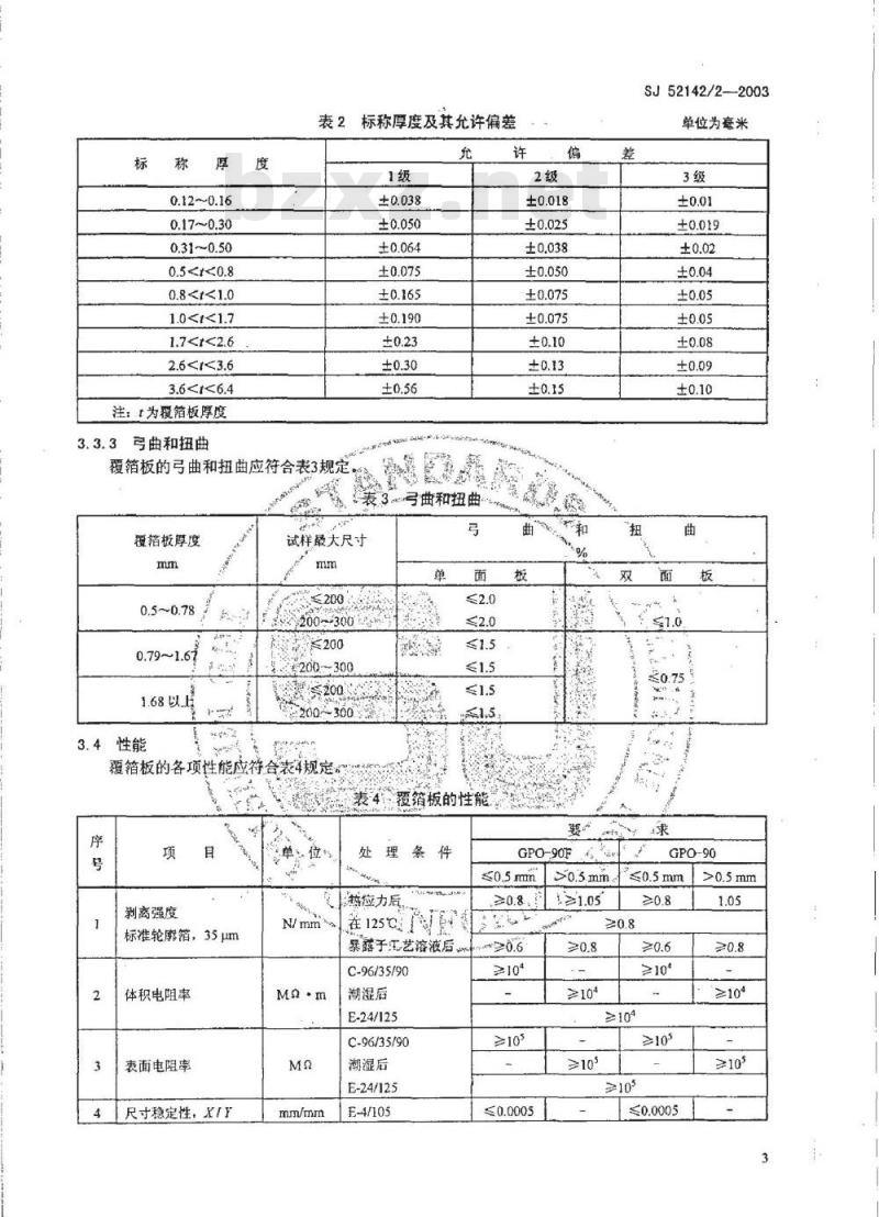 SJ 52142.2-2003 覆铜箔聚苯醚玻纤布层压板详细规范
