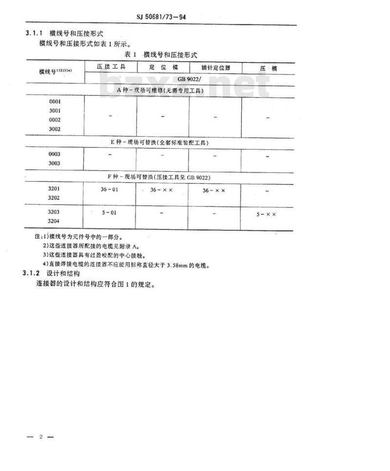 SJ 50681.73-1994 N系列(接半硬电缆)插针接触件直角2级射频同轴插头连接器详细规范