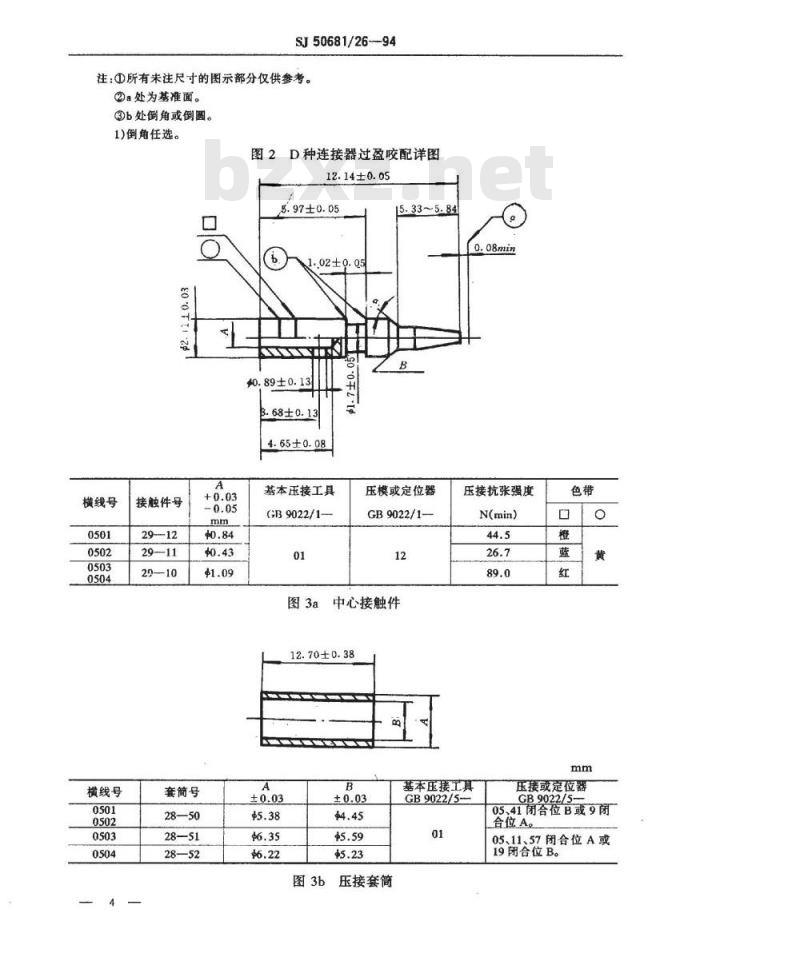 SJ 50681.26-1994 TNC系列(接电缆)插孔接触件法兰安装2级射频同轴插座连接器详细规范