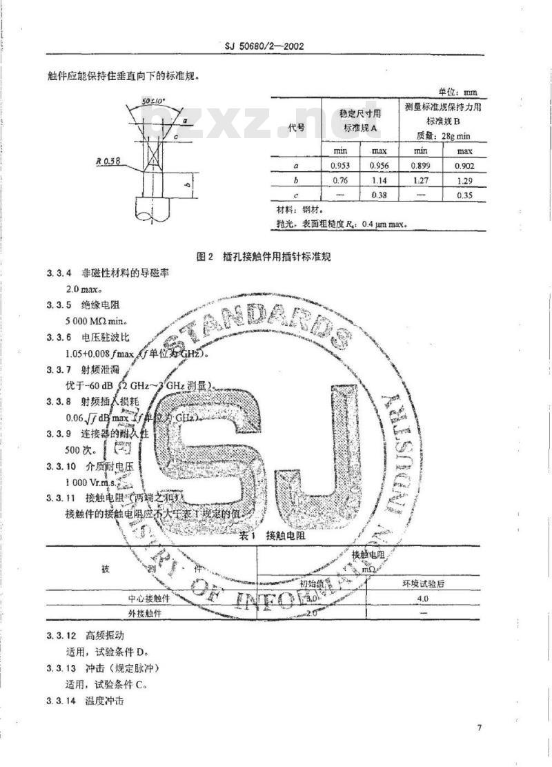 SJ 50680.2-2002 2.92系列内插针到插孔射频同轴器连接转接器详细规范