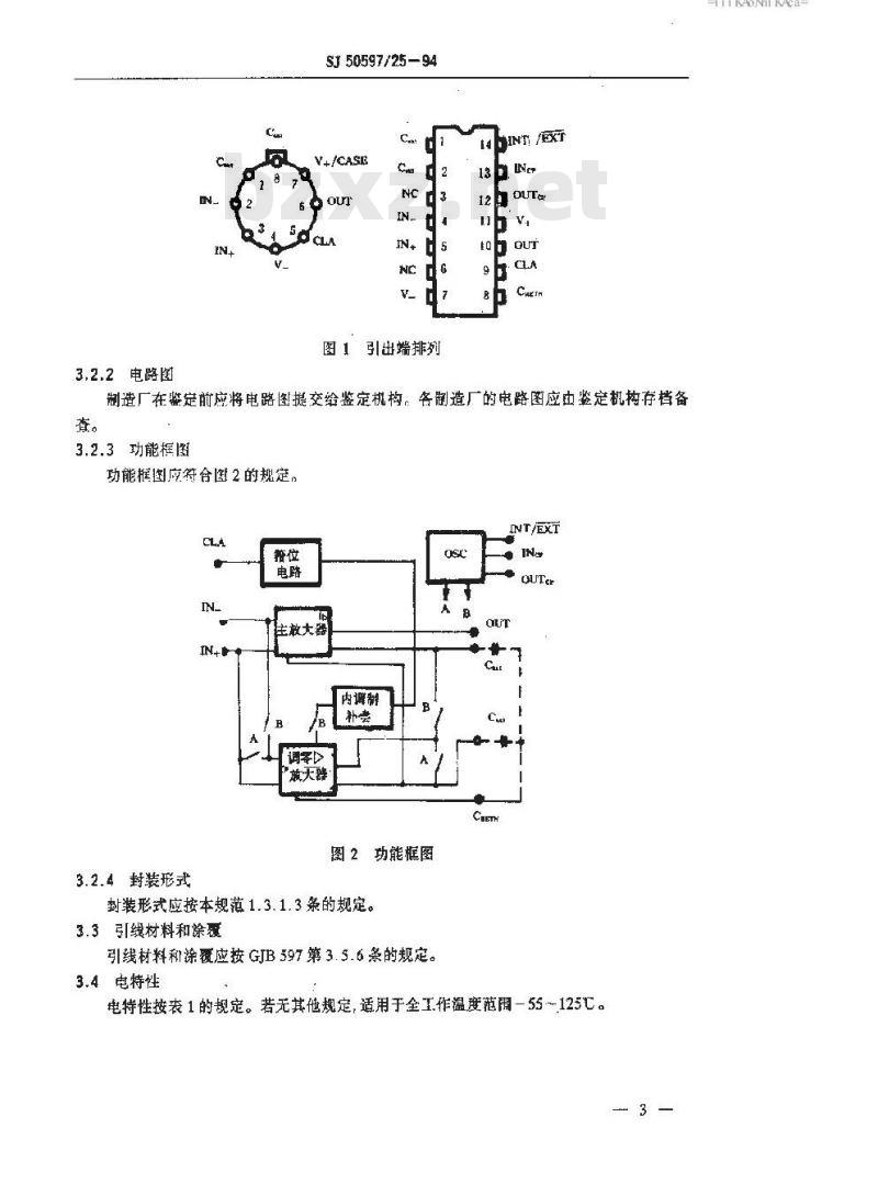SJ 50597.25-1994 半导体集成电路 JF7650型CMOS高精度运算放大器详细规范