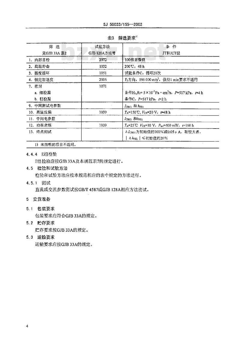 SJ 50033.155-2002 半导体分立器件 3DG252型硅微波线性晶体管详细规范