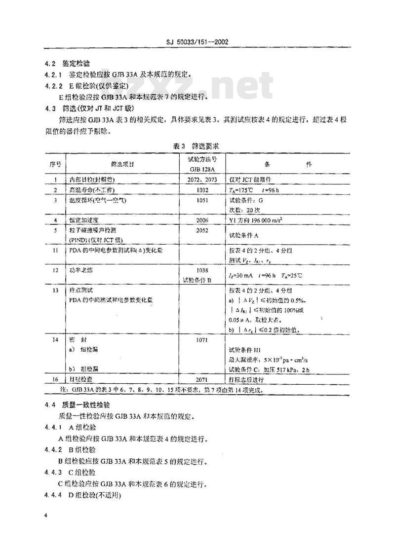 SJ 50033.151-2002 半导体分立器件 2DW14～18型低噪声硅电压基准二极管详细规范