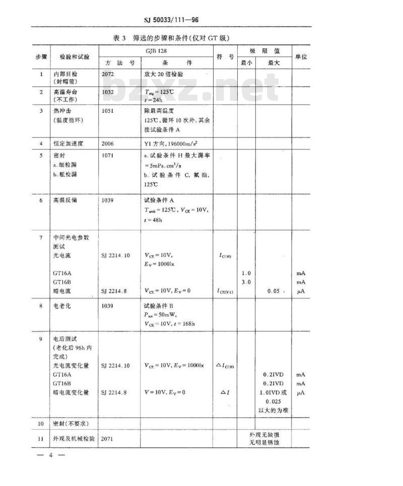 SJ 50033.111-1996 半导体光电子器件GT16型硅NPN光电晶体管详细规范