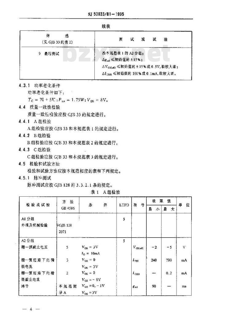 SJ 50033.81-1995 半导体分立器件 CS0524型砷化镓微波功率场效应晶体管详细规范