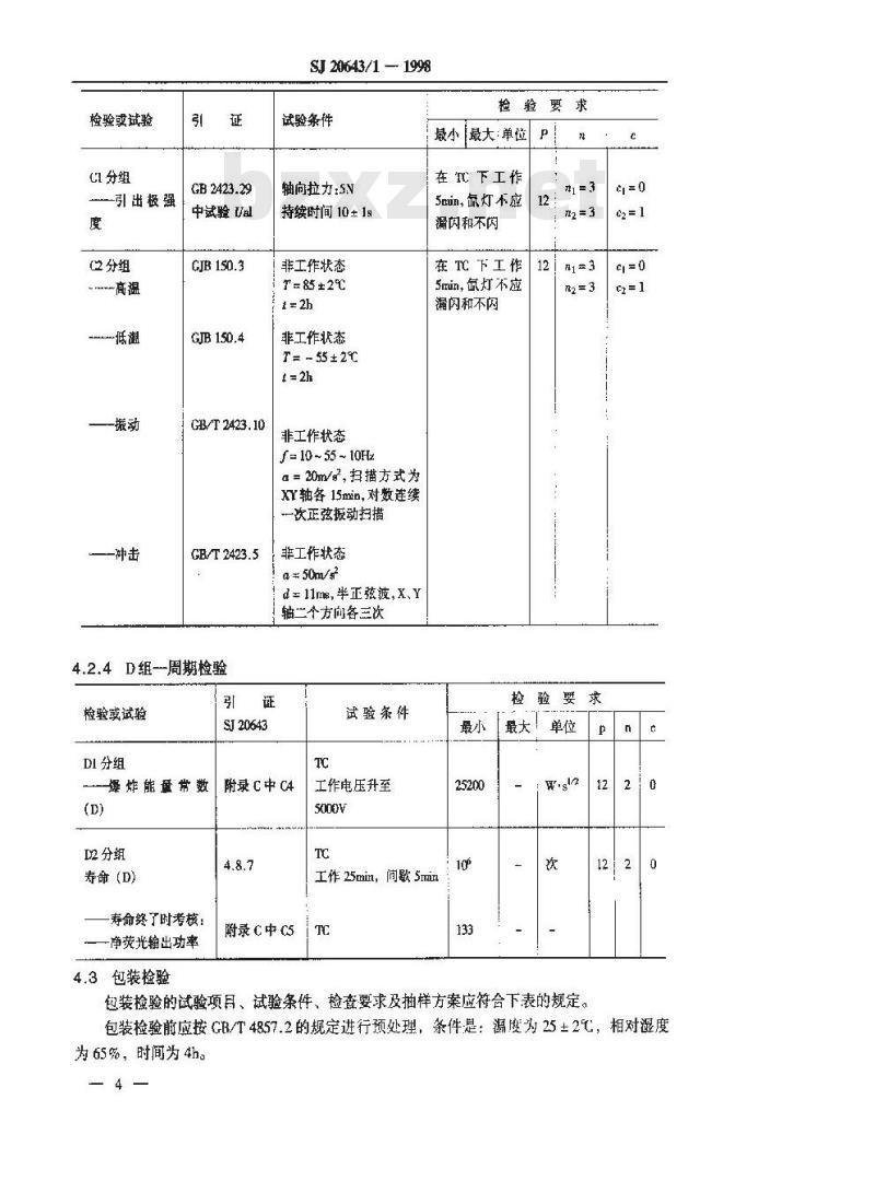 SJ 20643.1-1998 XMZ3-70C型脉冲氙灯详细规范