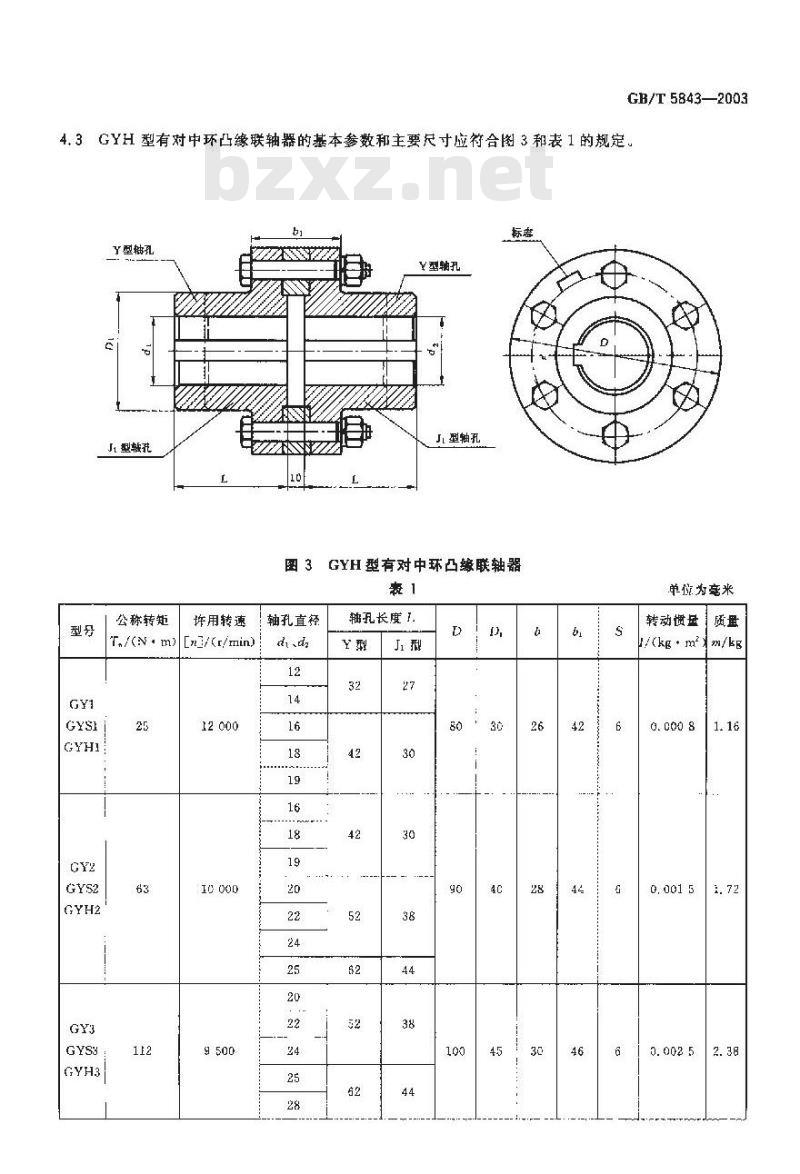 GB/T 5834-2003 凸缘联轴器