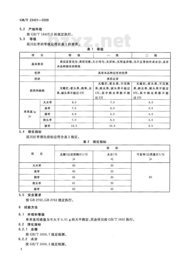 GB/T 23401-2009 地理标志产品 延川红枣