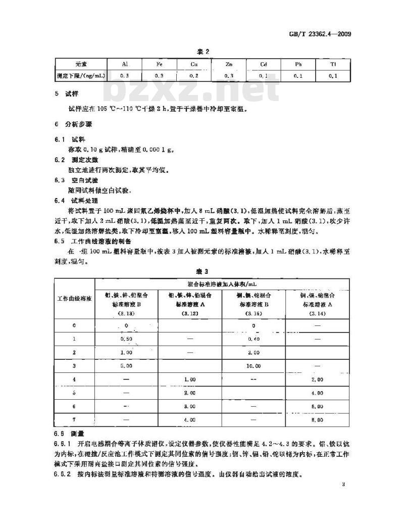 GB/T 23362.4-2009 高纯氢氧化铟化学分析方法 第4部分：铝、铁、铜、锌、镉、铅和铊量的测定 电感耦合等离子体质谱法