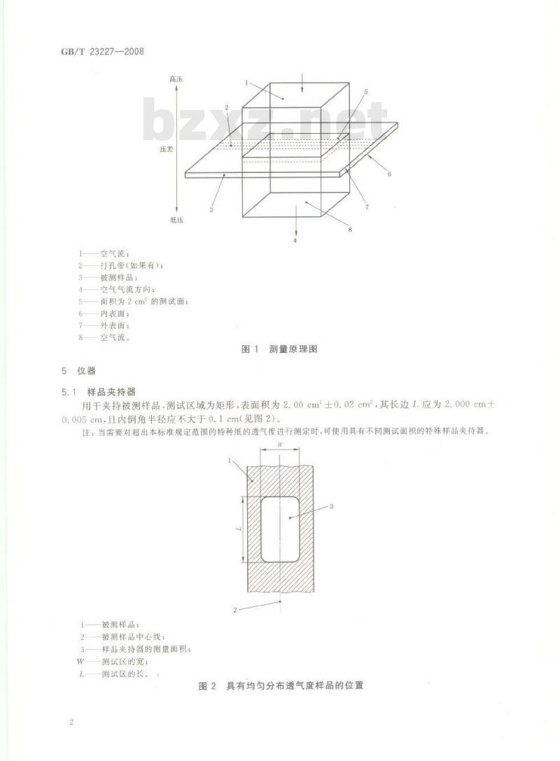 GB/T 23227-2008 卷烟纸、成形纸、接装纸及具有定向透气带的材料 透气度的测定