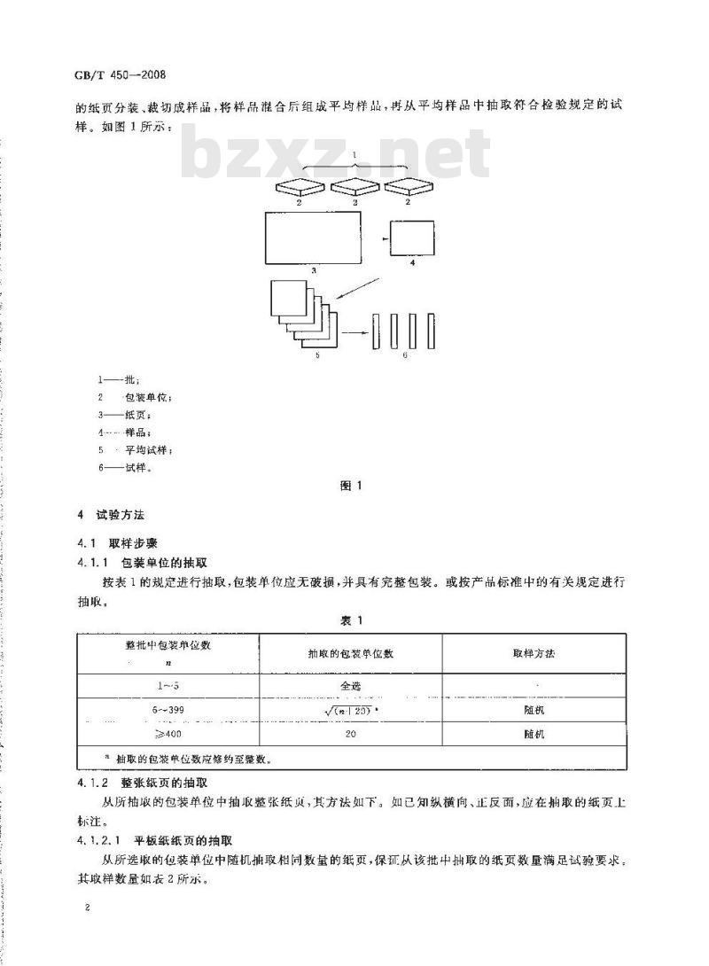 GB/T 450-2008 纸和纸板试样的采取及试样纵横向、正反面的测定