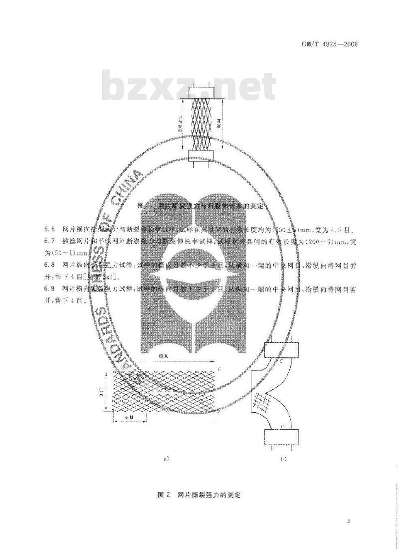 GB/T 4925-2008 渔网 合成纤维网片强力与断裂伸长率试验方法