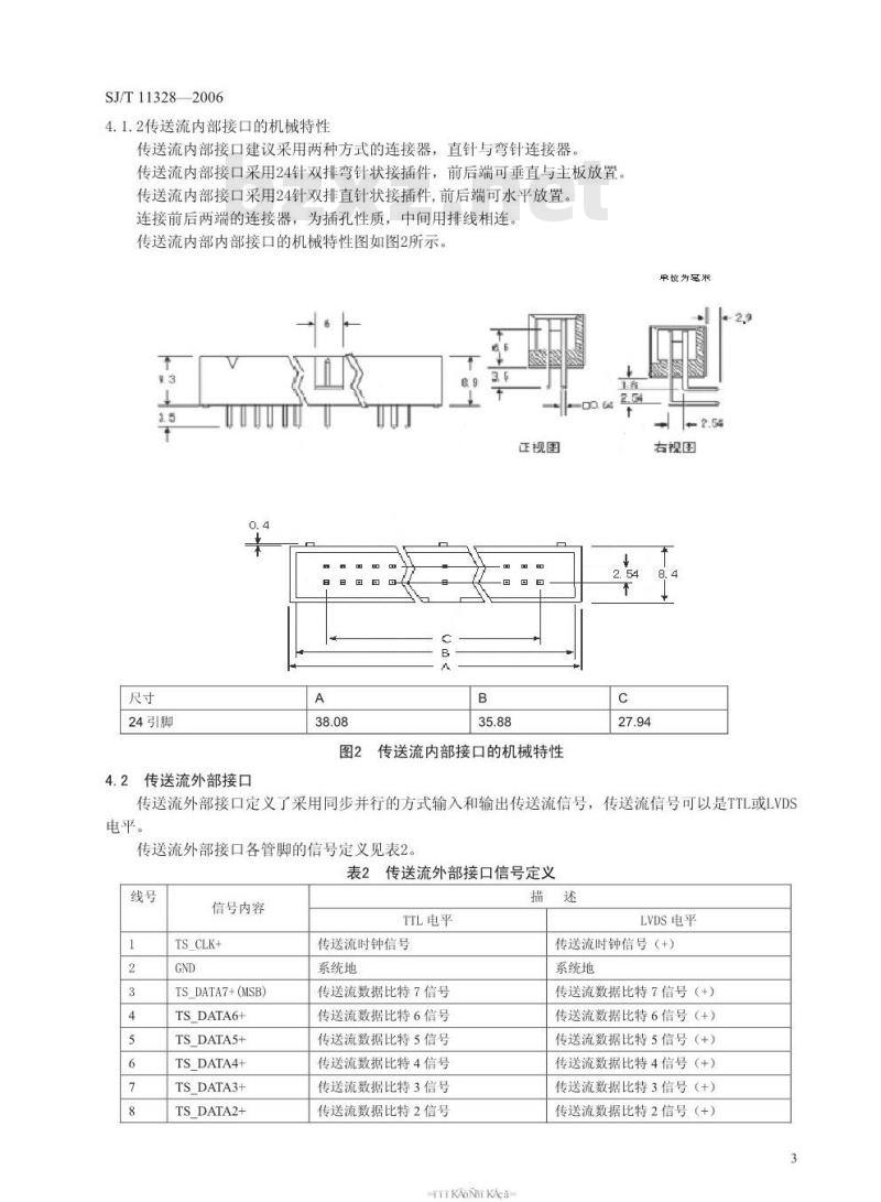 SJ/T 11328-2006 数字电视接收设备接口规范 第2部分:传送流接口