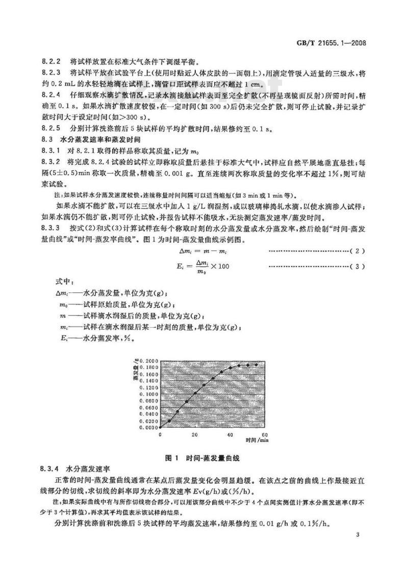 GB/T 21655.1-2008 纺织品吸湿速干性的评定 第1部分:单项组合试验法