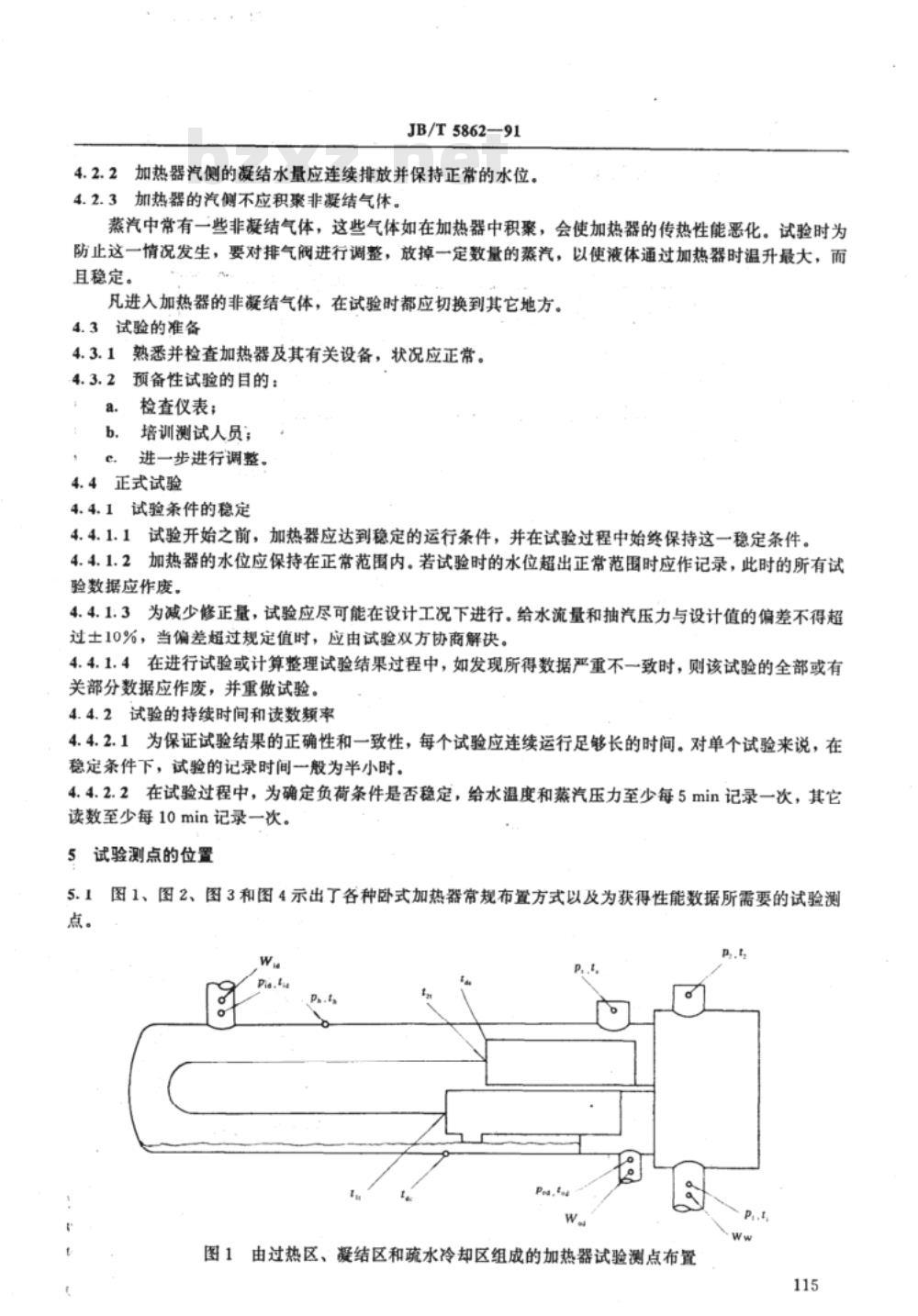 JB/T 5862-1991 汽轮机表面式给水加热器性能试验规程