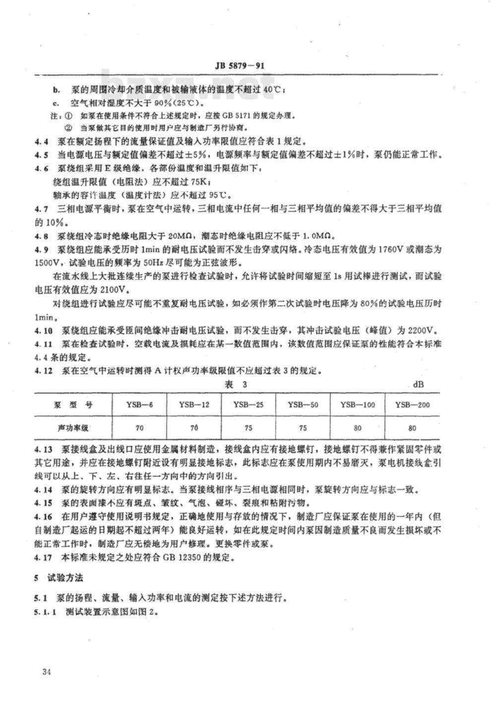 JB/T 5879-1991 YSB系列三相机床冷却电泵
