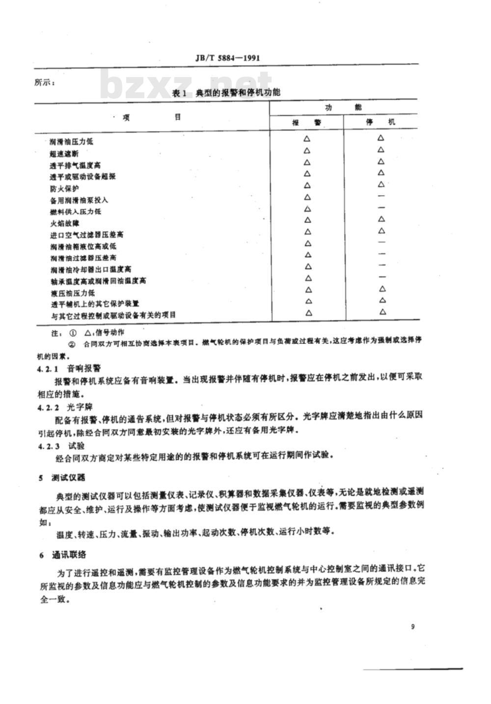 JB/T 5884-1991 燃气轮机 控制与保护系统