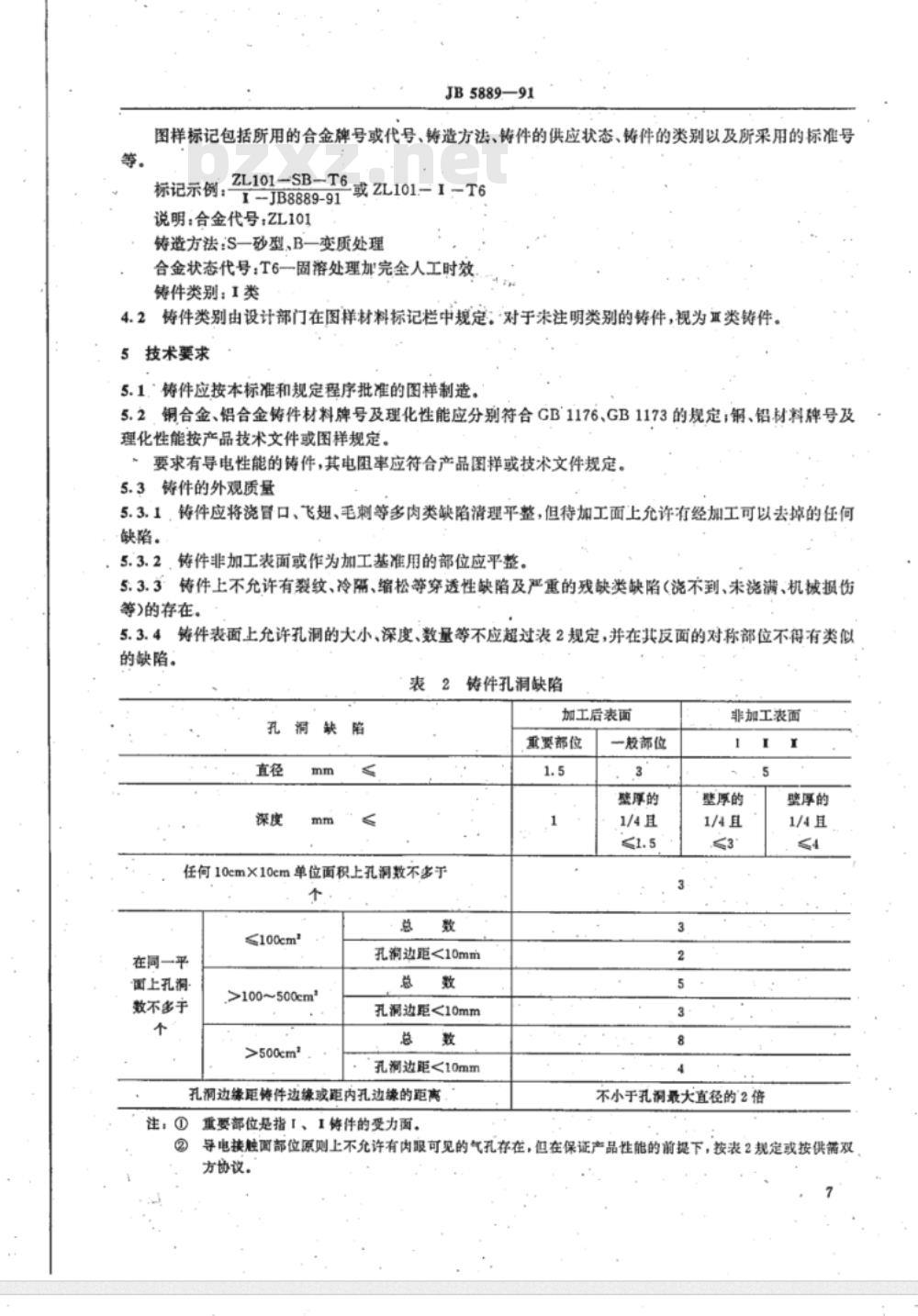 JB/T 5889-1991 绝缘子用有色金属铸件 技术条件