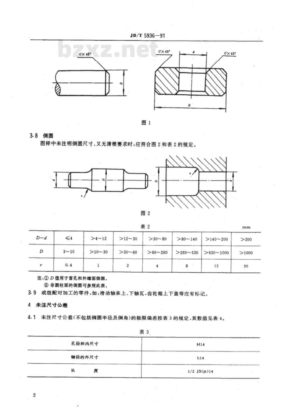 JB/T 5936-1991 工程机械 机械加工件通用技术条件