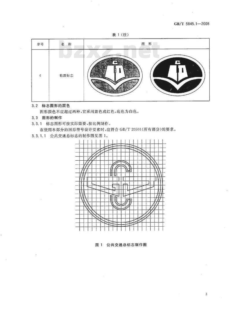 GB/T 5845.1-2008 城市公共交通标志 第1部分：总标志和分类标志