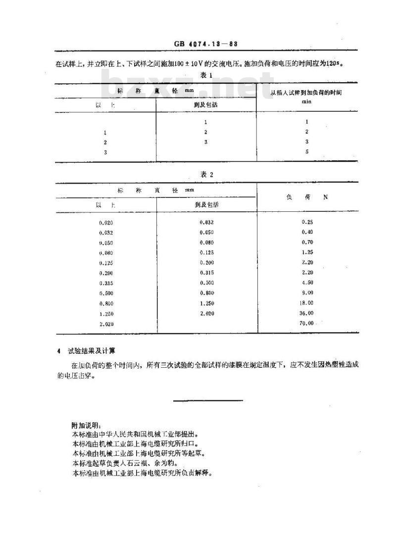 GB 4074.13-1983 漆包线试验方法 软化击穿试验 圆线