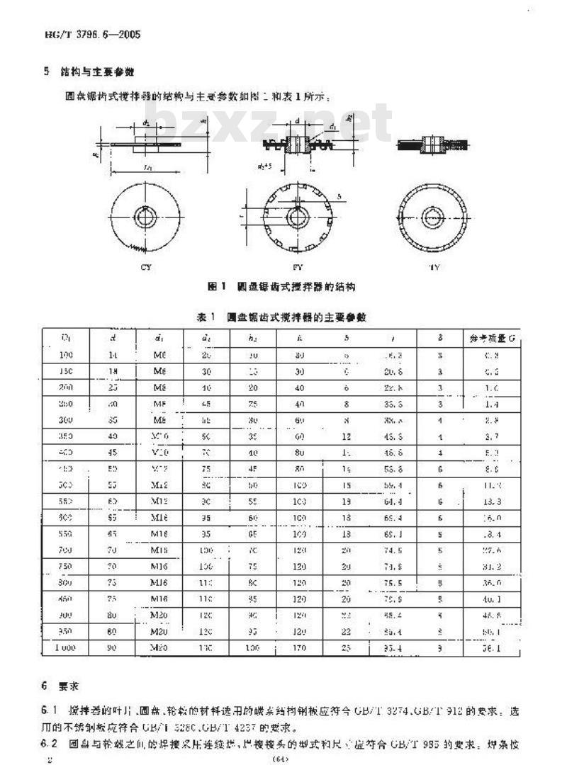 HG/T 3796.6-2005 圆盘锯齿式搅拌器