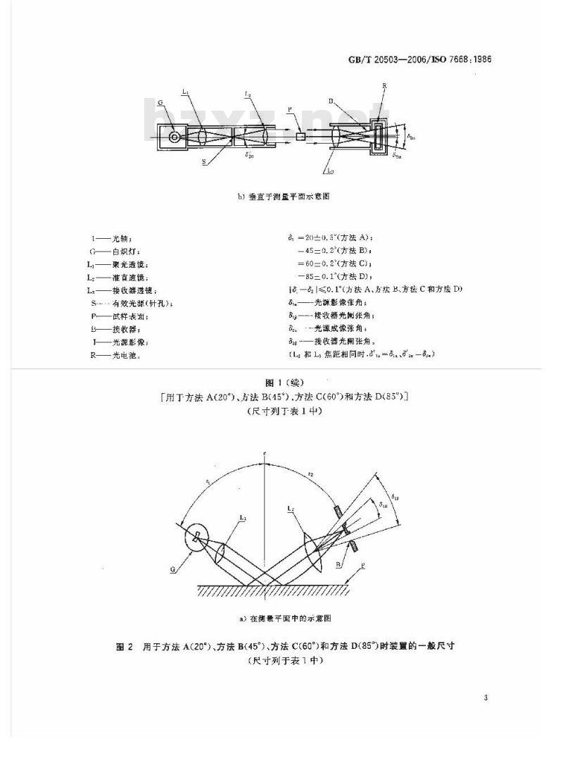 GB/T 20503-2006 铝及铝合金阳极氧化 阳极氧化膜镜面反射率和镜面光泽度的测定20°、45°、60°、85°角度方向