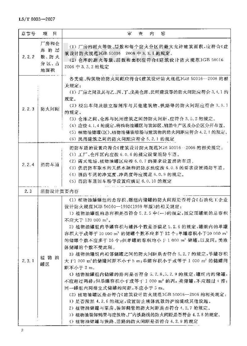 LS/T 8003-2007 粮食工程施工图设计文件审查要点