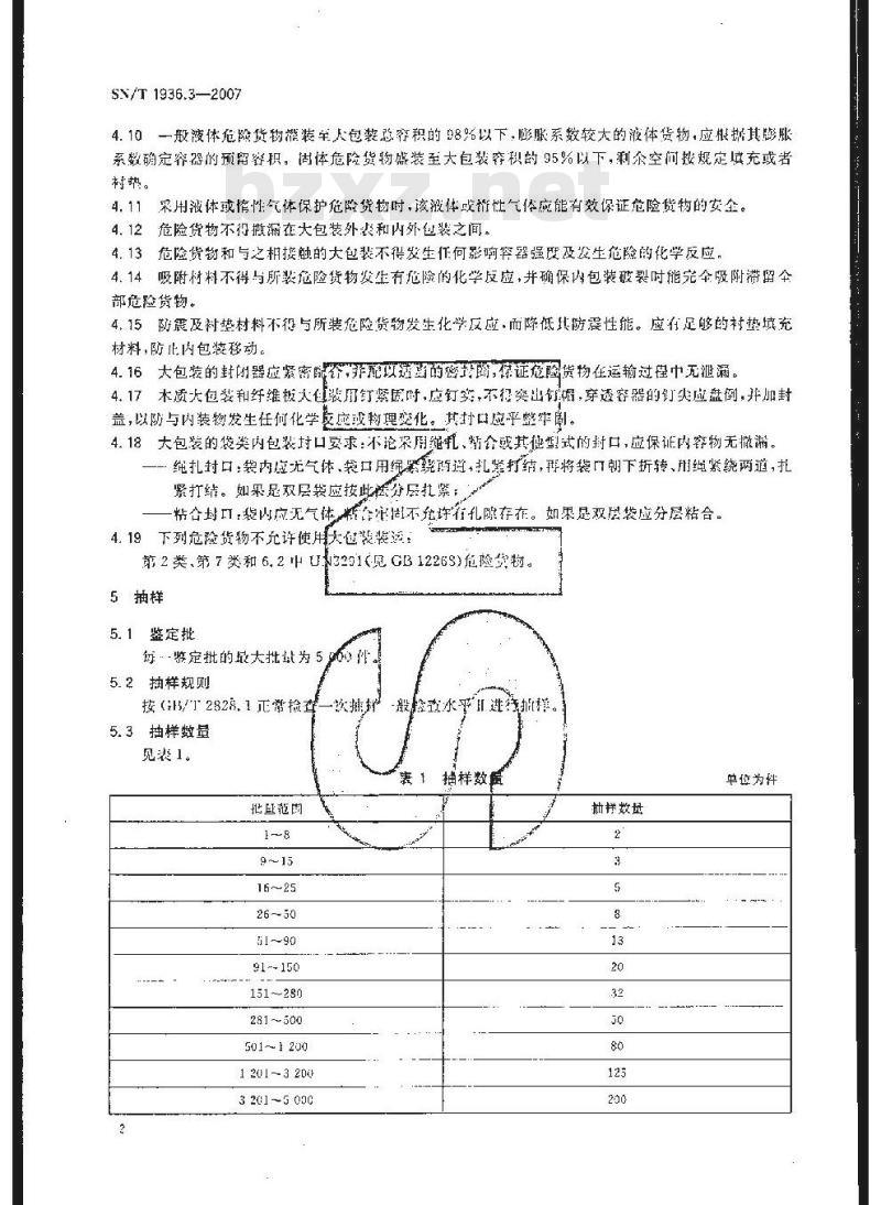 SN/T 1936.3-2007 出口危险货物大包装检验方法 第3部分:使用鉴定