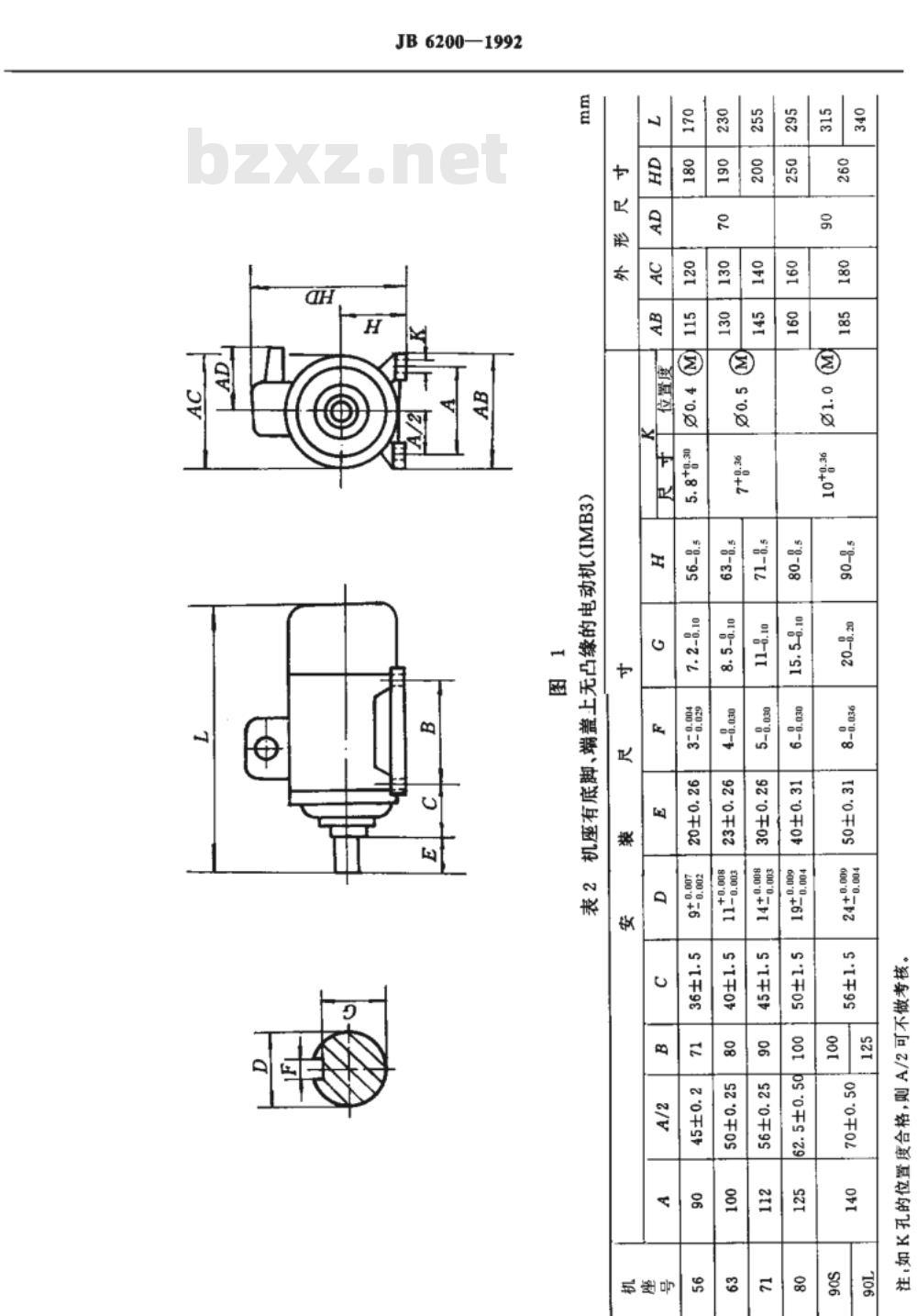 JB/T 6200-1992 YASO系列小功率增安型三相异步电动机 技术条件( 机座号56～90)