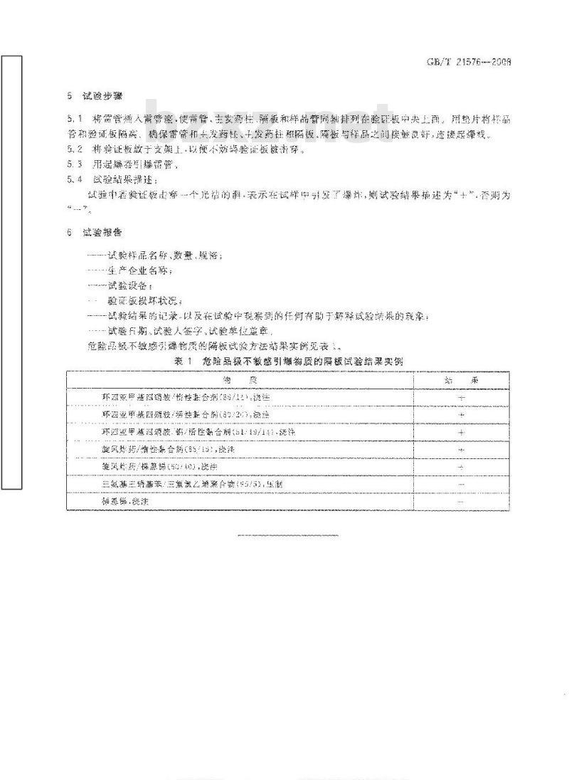 GB/T 21576-2008 危险品 极不敏感引爆物质的隔板试验方法