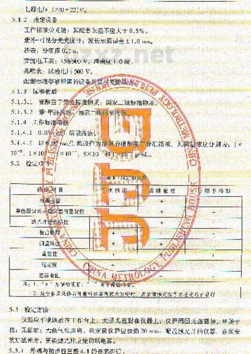 JJG 537-2006 荧光分光光度计试行检定规程