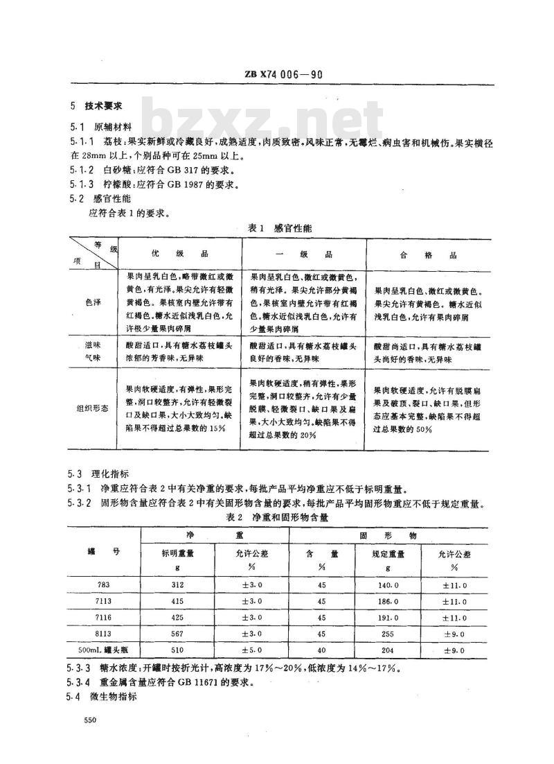 ZB X 74006-1990 糖水荔枝罐头