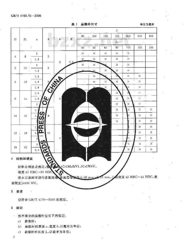 GB/T 4169.15-2006 塑料注射模零件 第15部分:扁推杆